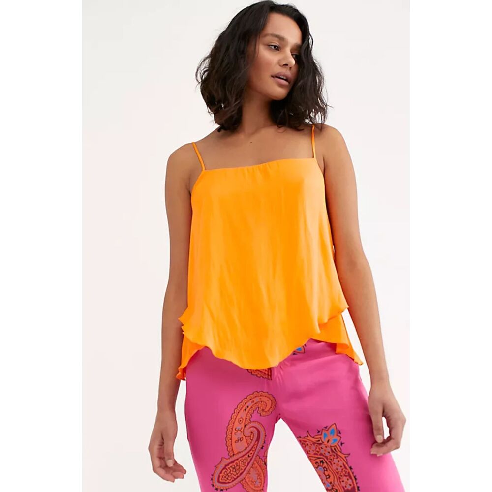Intimately Free People NWT Women's Let Me Love Cami in Orange Size Large